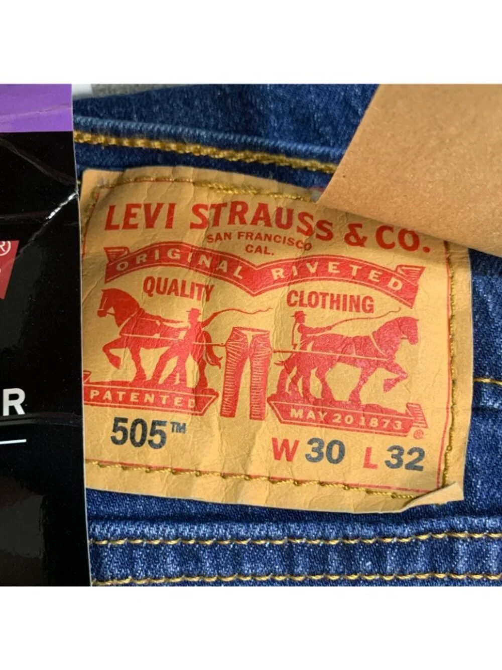 NWT Levi's 505 Men's W30 L32 Blue Regular Fit Jeans Stretch Denim Straight Leg